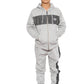 Boys DLX  Zip Contrast  Hooded Tracksuit Grey