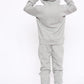 Boys DLX  Zip Contrast  Hooded Tracksuit Grey