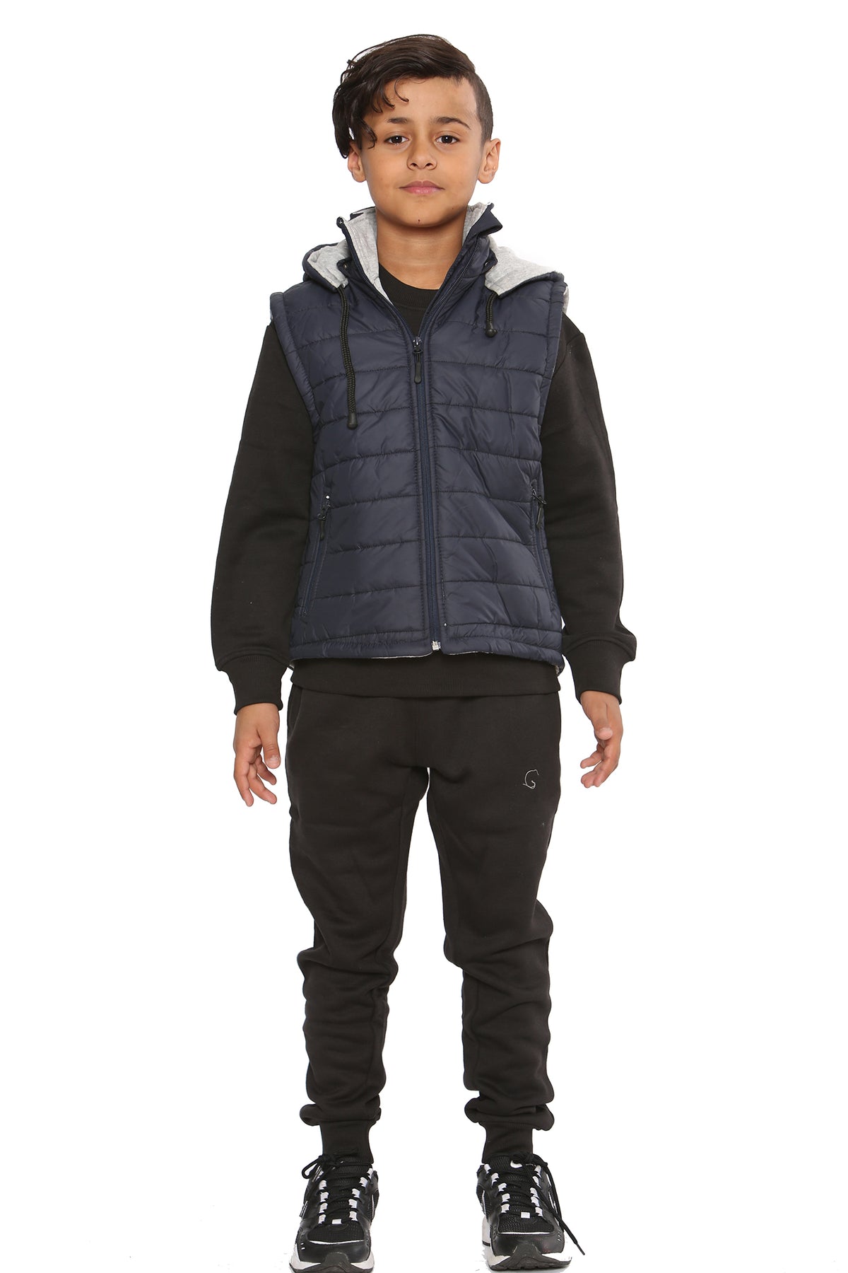 Raphael Unisex Kids Gilets Hooded Body Warmer Navy
