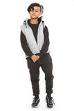 Raphael Unisex Kids Gilets Hooded Body Warmer Grey