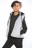 Raphael Unisex Kids Gilets Hooded Body Warmer Grey