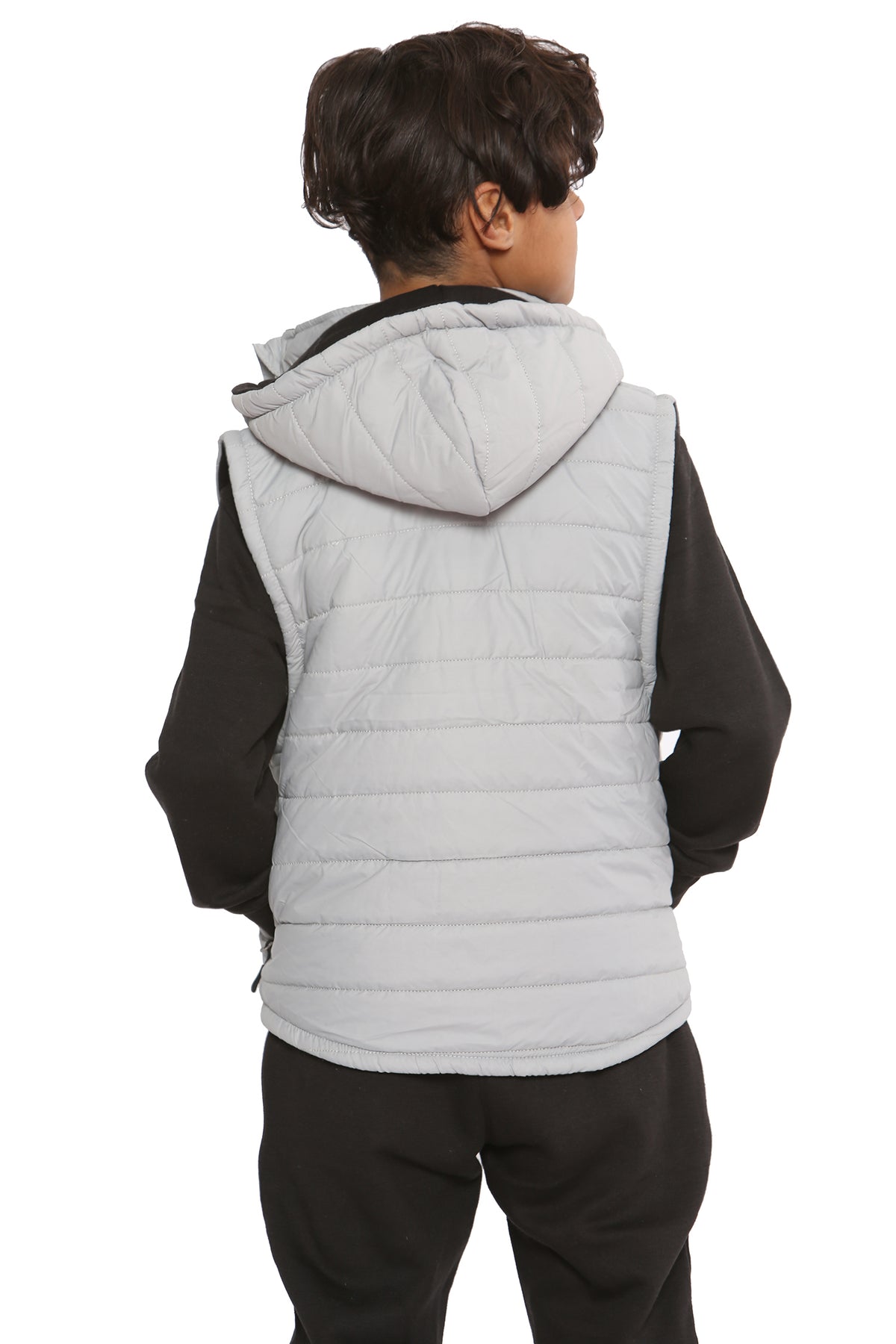 Raphael Unisex Kids Gilets Hooded Body Warmer Grey