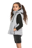 Raphael Unisex Kids Gilets Hooded Body Warmer Grey