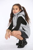 Raphael Unisex Kids Gilets Hooded Body Warmer Grey