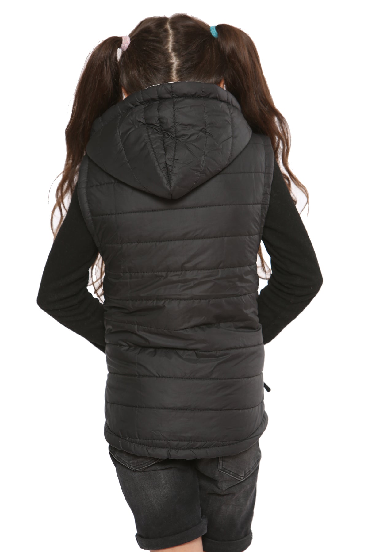Raphael Unisex Kids Gilets Hooded Body Warmer Black