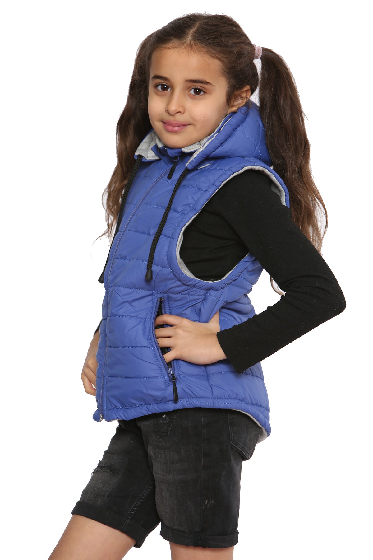 Raphael Unisex Kids Gilets Hooded Bodywarmer Blue