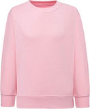 Boys Girls School Classic Sweater Kids Plain Fleece Longe Sleeve Sweatshirt Jumper Pink