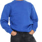 Boys Girls School Classic Sweater Kids Plain Fleece Longe Sleeve Sweatshirt Jumper Royal Blue