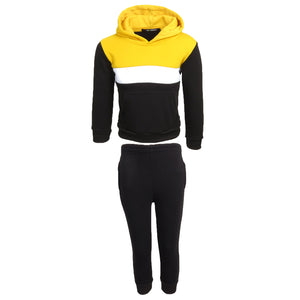 Alfie Toddlers Pull Over Tracksuit Set Charcoal Yellow