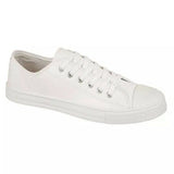 Cambridge Mens Faux Leather Lace Up Trainers Shoes White