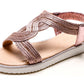 Izzy Girls Slingback Cross Over Sandals Pink