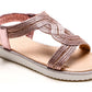 Izzy Girls Slingback Cross Over Sandals Pink