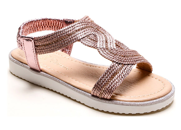 Izzy Girls Slingback Cross Over Sandals Pink