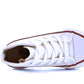 James Kids High Top Lace Faux Leather Trainers White School Shoes