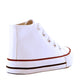 James Kids High Top Lace Faux Leather Trainers White School Shoes