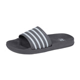 Keele Urban Jacks Mens Contrast Stripe Sports Flip Flops Sliders Slides Grey