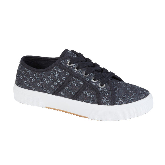 Palm Spring Ladies Canvas Trainers Black