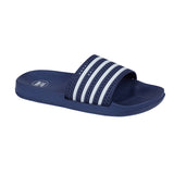 Keele Urban Jacks Mens Contrast Stripe Sports Flip Flops Sliders Slides Navy / Blue