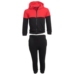 Alfie Zip Up Hooded Toddlers Tracksuit Red