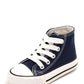 James Kids High Top Lace Canvas Trainers Navy Blue