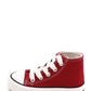 James Kids High Top Lace Canvas Trainers Red