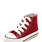 James Kids High Top Lace Canvas Trainers Red