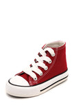 James Kids High Top Lace Canvas Trainers Red