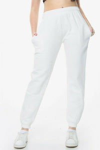 Monica Ladies Lounge Sports Pocket Sweat pants Joggers White