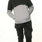 Usain Boys Pull Over Contrast Zip Hooded Tracksuit Black