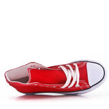 Zya Ladies High Top Canvas Lace Up Trainers Red