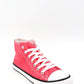 Zya Ladies High Top Canvas Lace Up Trainers Fuchsia
