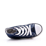 Zya Ladies High Top Canvas Lace Up Trainers Navy Blue