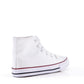 James Kids High Top Lace Up Canvas Trainers White