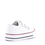 James Kids Triple Strap Low Top Faux Leather Trainers White