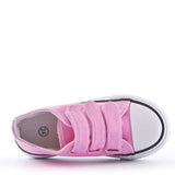 James Kids Triple Strap Canvas Trainers Pink