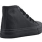 James Kids High Top Lace Faux Leather Trainers Black School Shoes