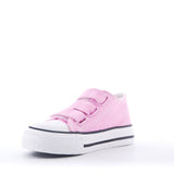 James Kids Triple Strap Canvas Trainers Pink