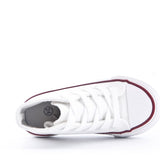 James Kids High Top Lace Faux Leather Trainers White School Shoes