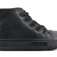 James Kids High Top Lace Faux Leather Trainers Black School Shoes