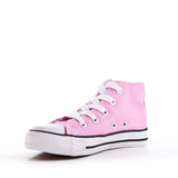 James Kids High Top Lace Up Canvas Trainers Pink