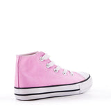 James Kids High Top Lace Up Canvas Trainers Pink