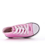 James Kids High Top Lace Up Canvas Trainers Pink