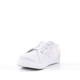 Jazzy Lace Crochet Embroidered Ladies Canvas Trainers White