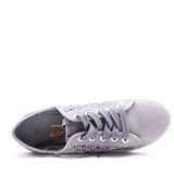 Jazzy Lace Crochet Embroidered Ladies Canvas Trainers Grey