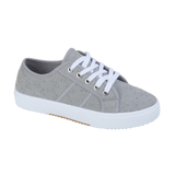 ZANDRA Ladies lace up canvasbroiderie anglaise Grey Floral Shoes Trainers Sneakers